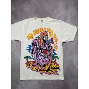 Warren Lotas Grim Reaper Un Verano Sin Ti Graphic T Shirt Cream Men Small USA